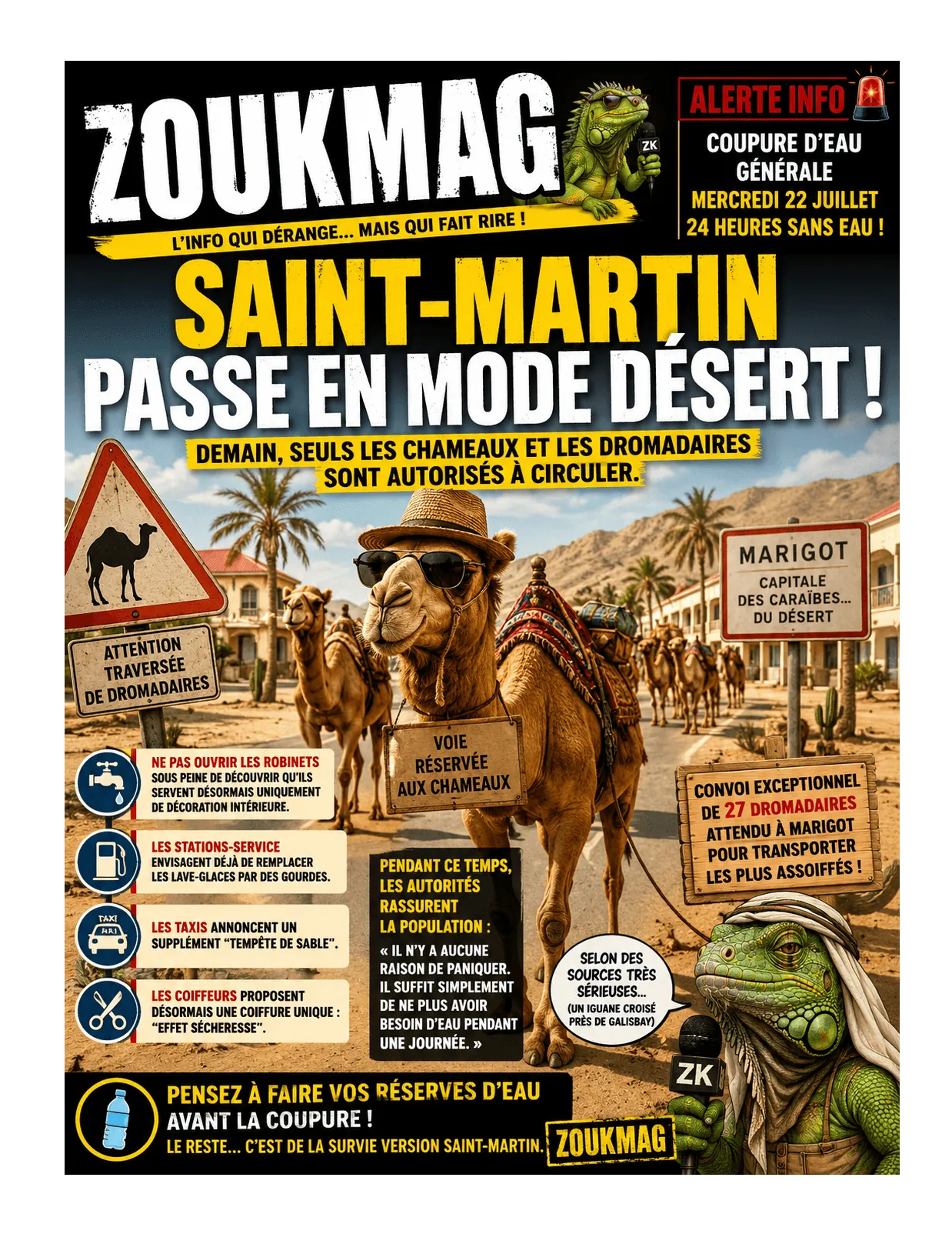 🚨 ALERTE SÉCHERESSE À SAINT-MARTIN ! 🐪 zoukmag coupure usine eau stmartin