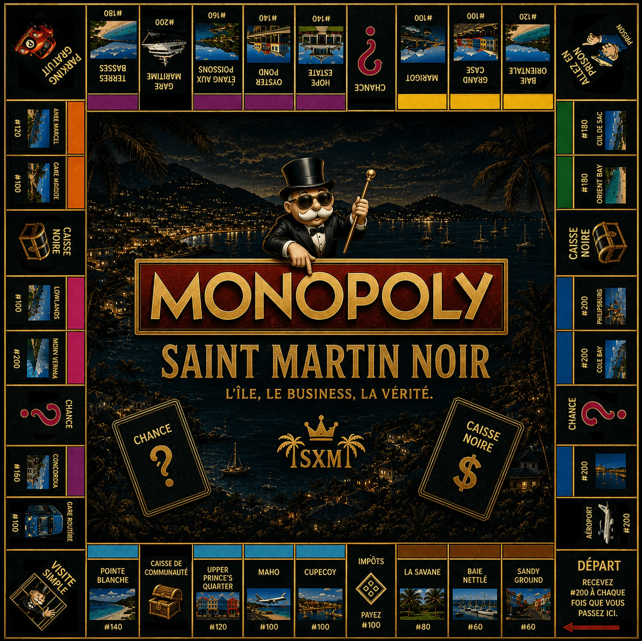 Une idée de Monopoly SAINT MARTIN NOIR qui reprend les 8 saisons ? monopoly sxm stmartin noir