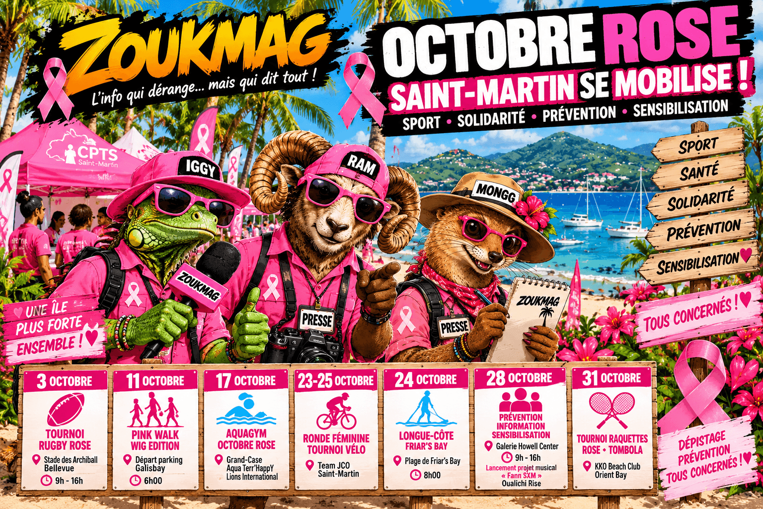 OCTOBRE ROSE : SAINT-MARTIN SE MET AU ROSE, ET POUR UNE FOIS C’EST POUR LA BONNE CAUSE octobre rose sous les tropiques