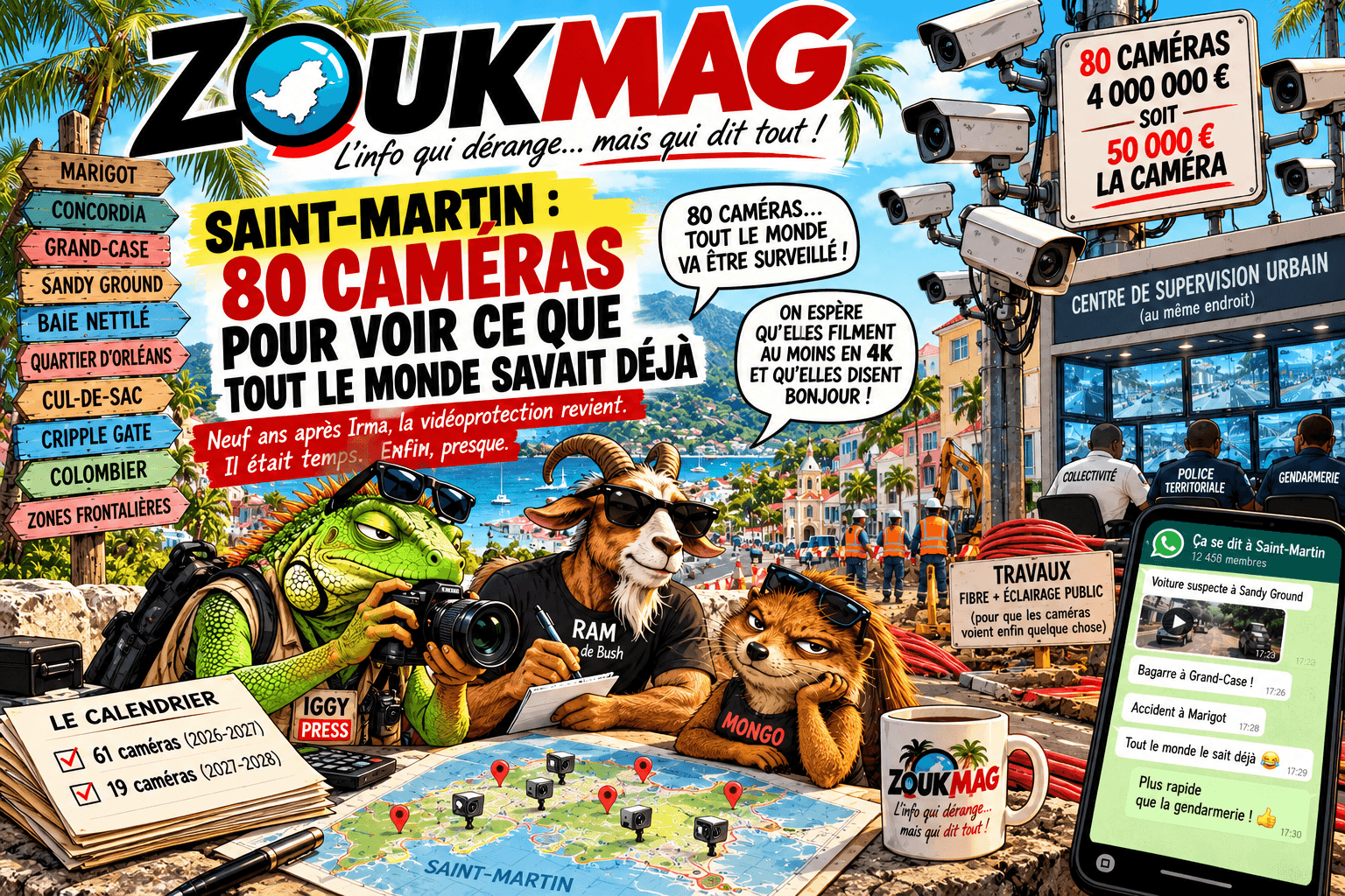 zoukmag 80 caméras à saint martin